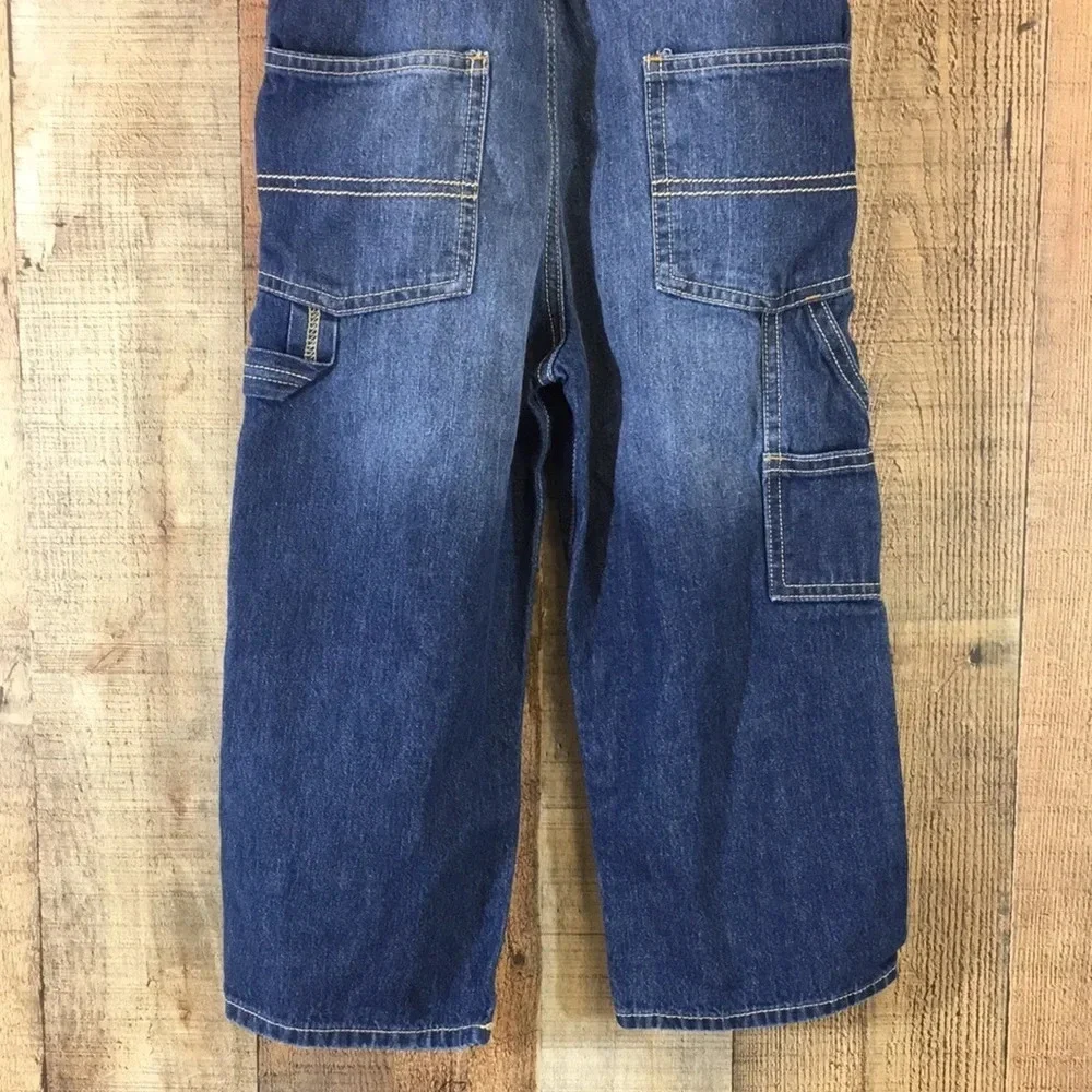 Osh Kosh NYC Carpenters Overalls Boys 4T Dark Wash‎ Denim